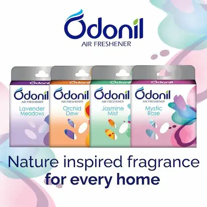 Odonil Bathroom Air Freshener 8 Blocks (2 Packs, Each with 4 x 100g) | Assorted Blocks | Mixed Fragrance | Long-Lasting Odour Control | Freshens Bathroom Environment