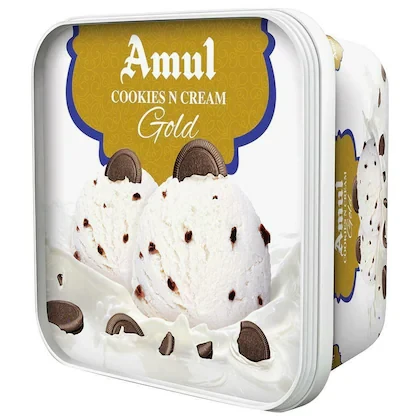 Amul Gold Cookies And Cream Ice Cream 1 L (Tub)