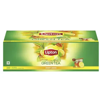 Lipton Honey Lemon Green Tea Bags 100 pcs|| All Natural Flavour|| Zero Calories - Improves Metabolism & Reduces Waist