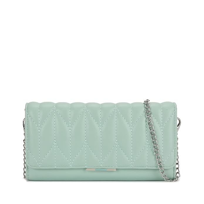 Fastrack Zenith Women's Quilted Clutch | Detachable Chain, Card & Cash Slots, Magnetic Flap | Evening Clutch