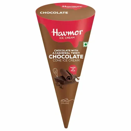 Havmor Chocolate With Cashewal Twist Cone Ice Cream 110 ml (Wrap)