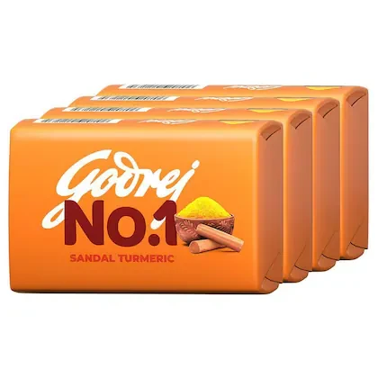Godrej No.1 Sandal and Turmeric Bath Soap 150 g (Pack of 4)