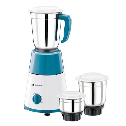 Bajaj GX15 500W 3 Jars Mixer Grinder, Multi-functional Blade System, Motor Overload Protector