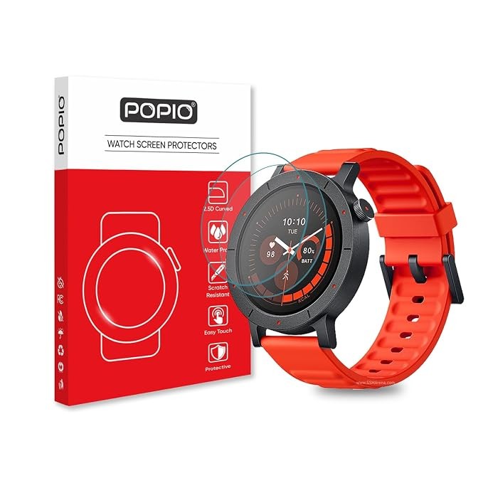 POPIO Military-Grade Gorilla Tempered Glass for CMF by Nothing Watch 3 Pro (Transparent) Edge to Edge Full Screen Coverage, Pack of 2