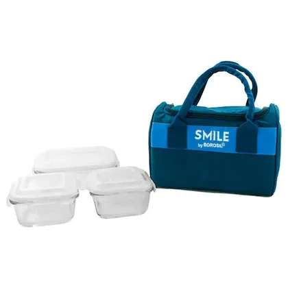 Smile By Borosil Glass Lunch Box Set of 3