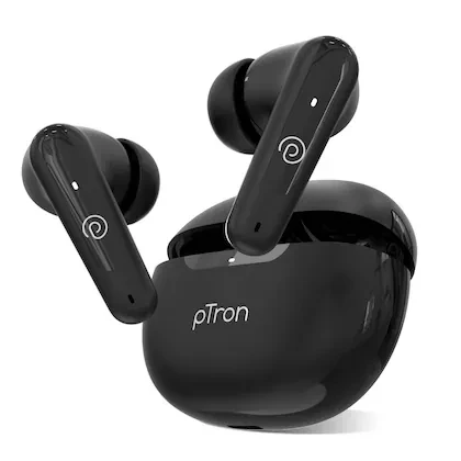 pTron Basspods Mojo TWS Earbuds with Stereo Sound, 34Hrs Playtime, Stereo Calls, Bluetooth V5.3 Headphones with Quick Pairing, Touch Control, Voice Assistant, Type C Charging & IPX4 Water Resistant (B