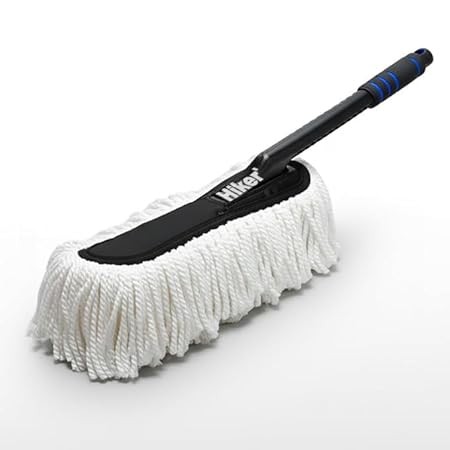 Hiker by Varroc Multi-Purpose Car Duster | Wax-Treated Microfiber Brush for Scratch-Free Cleaning | Long Handle, Reusable, Ideal for Car, Truck, SUV & Home Use [Pack of 1]