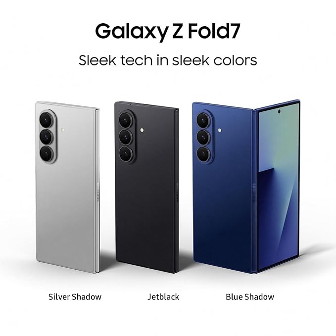 Samsung Galaxy Z Fold7 5G Mobile with Galaxy AI (Silver Shadow, 12GB RAM, 256GB Storage), Ultra Sleek Design with 200MP Camera, Ultra-Smooth Gaming with Powerful Snapdragon 8 Elite, Google Gemini