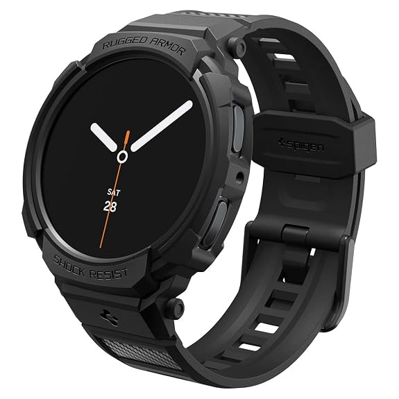 Spigen Rugged Armor Pro for Samsung Galaxy Watch 8/9 (44mm) Case with Strap - Matte Black
