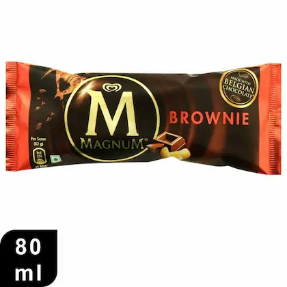 Kwality Wall's Magnum Brownie Ice Cream 80 ml (Pack)