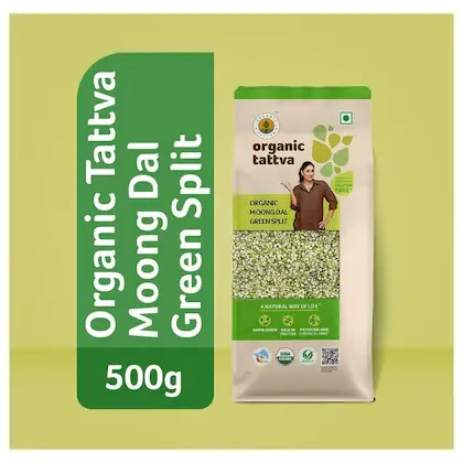 Organic Tattva Green Split Moong Dal 500 g