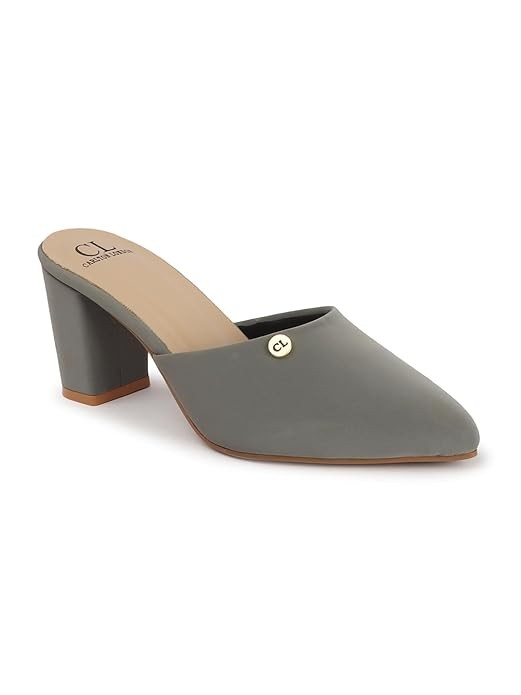 Carlton London Women Comfortable Fashion Pointed Toe Heeled Mule Shoes for Daily use, Office use, Casual use